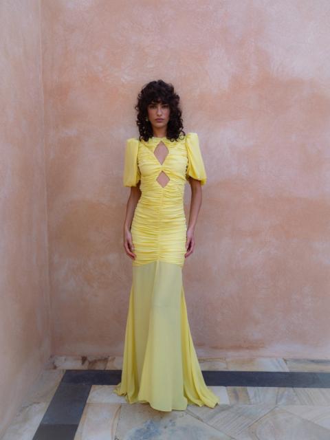 OLYMPIA MAXI DRESS IN YELLOW CREPE