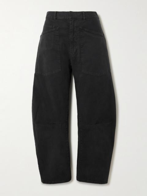 Shon Cotton-blend Twill Barrel-leg Pants