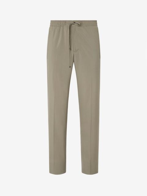 Beige 160's wool and stretch silk trousers