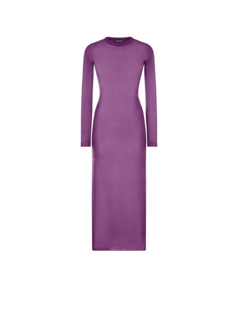 ANKLE LENGTH CREWNECK SILK DRESS