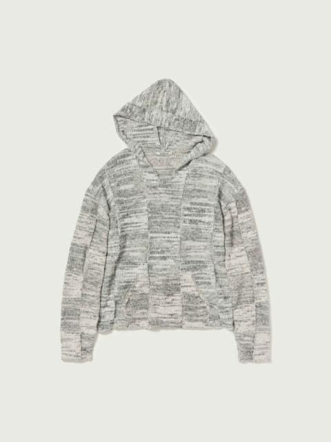 STRUCTURED COTTON LINEN PANEL KNIT P/O PARKA
