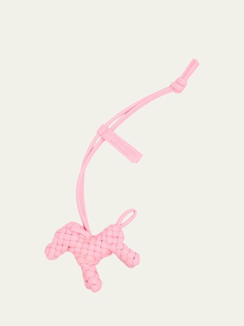 Intreccio Nappa Leather Dog Charm