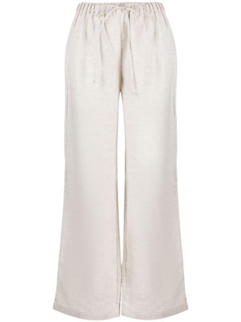 Olina straight-leg linen trousers