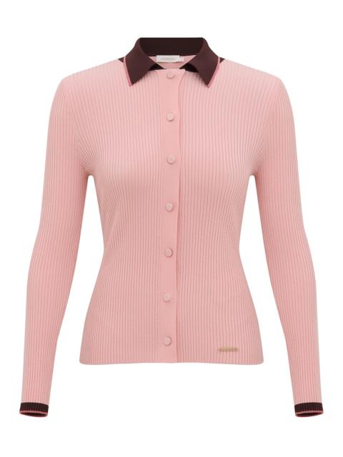 CONTRAST RIB CARDIGAN