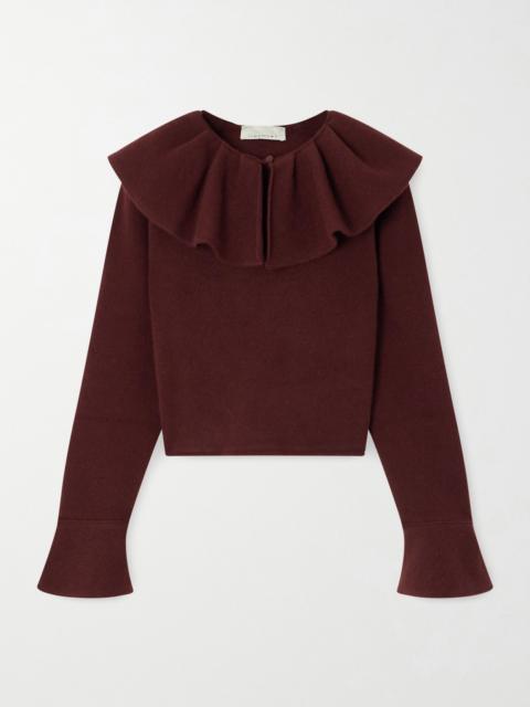 Gia Cropped Ruffled Wool Sweater