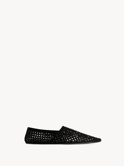 JACQUES SLIPPERS IN RHINESTONE LEATHER