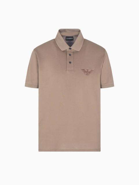 PIQUÉ JERSEY POLO SHIRT WITH EAGLE PATCH