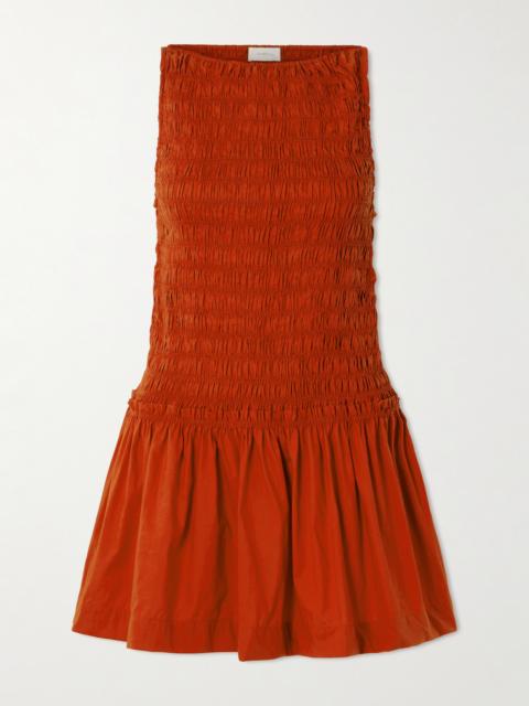 Maria Shirred Cotton Mini Dress