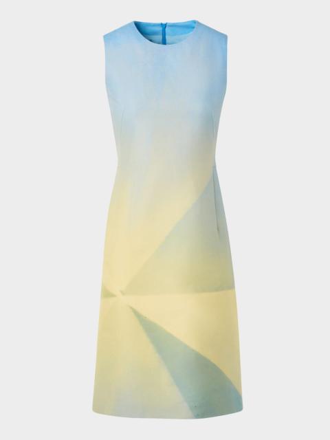 Sunbeam Print Silk Sleeveless Dress