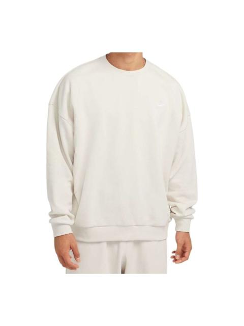 Nike Club Fleece Oversized French Terry Crew Top Asia Sizing 'Beige' HJ1820-104