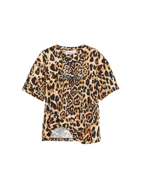 Rabanne H&M Leopard-Print Twist-Detail T-Shirt Leopard-Print
