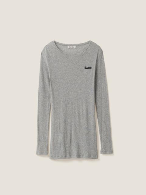 Ribbed knit jersey dress