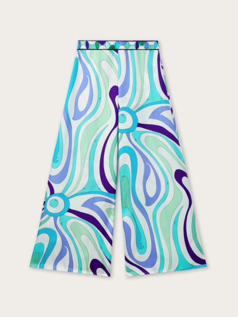 MARMO PRINT WIDE-LEG PANTS IN SILK TWILL
