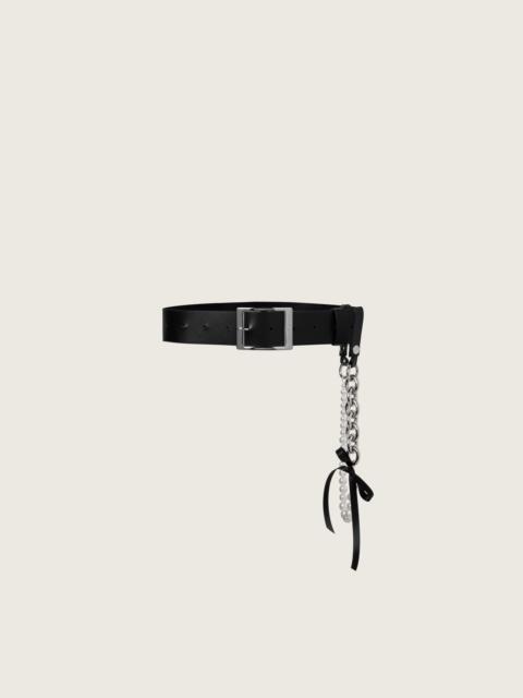 Pearl Chain Leather Belt