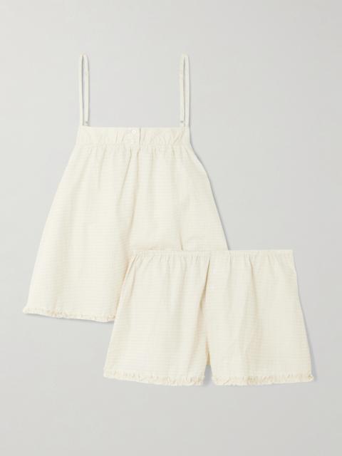 Ruffled Checked Cotton-poplin Camisole And Shorts Set