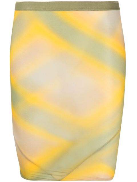 high-waisted graphic-print skirt