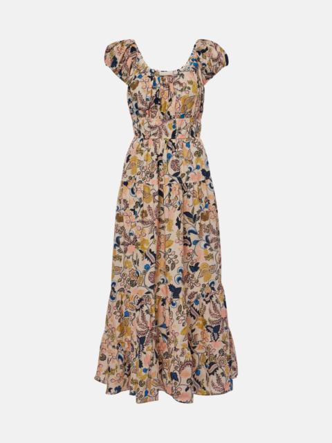 Paloma printed cotton poplin midi dress
