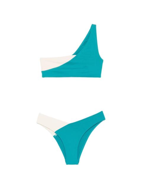 one-shoulder bicolour beachwear