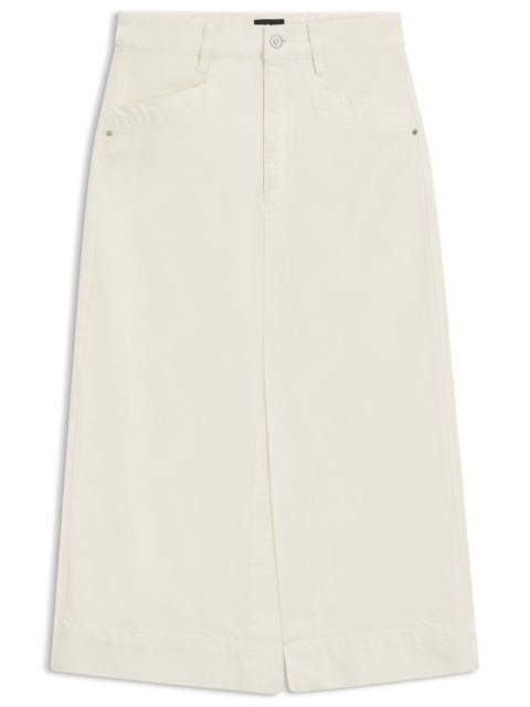 MIDI-LENGTH SKIRT IN OFF-WHITE RIGID DENIM