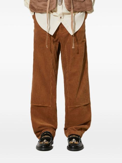 corduroy panelled trousers