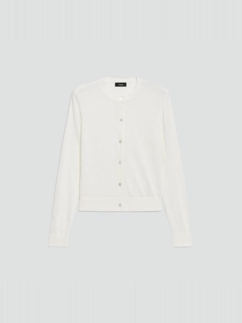 Crewneck Cardigan in Linen Knit