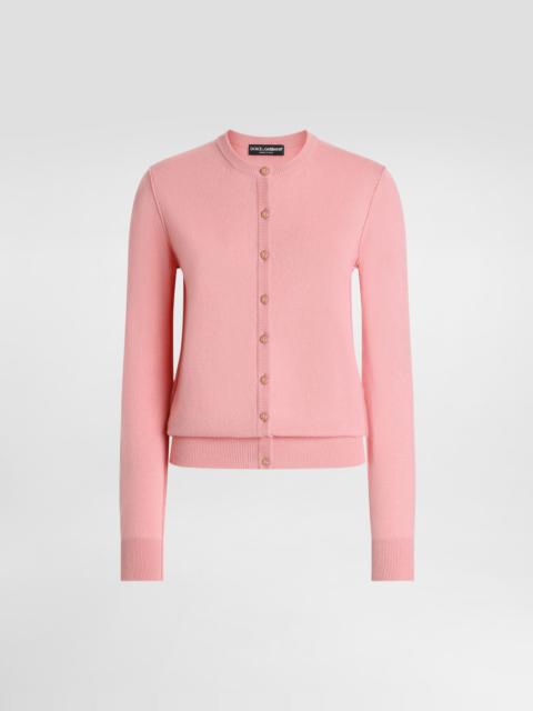 Cashmere cardigan with inside-out seams