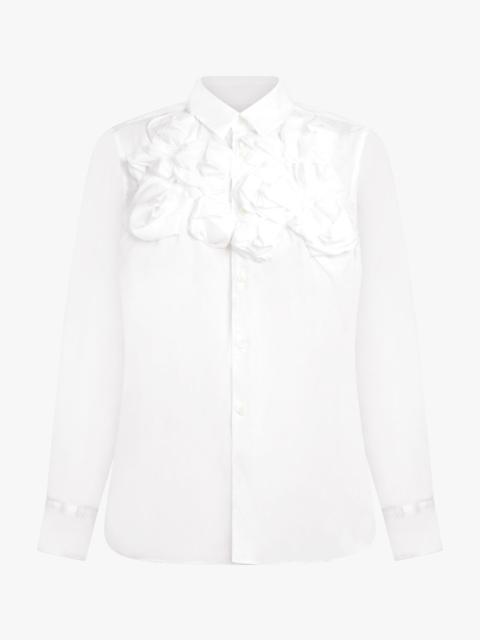SCRUNCH DETAIL LS SHIRT | WHITE
