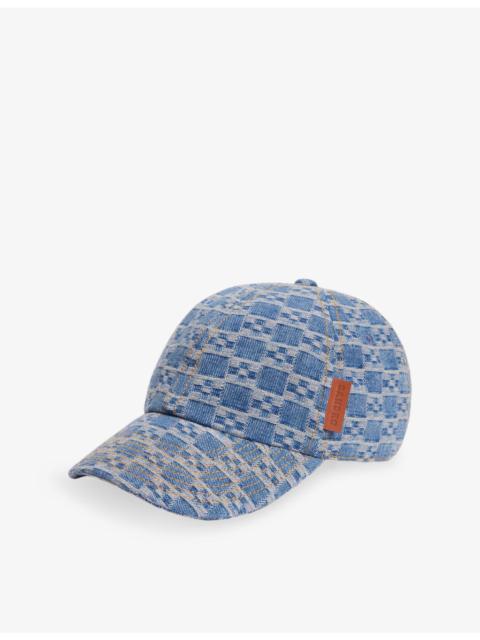Cross-Motif Denim Baseball Cap
