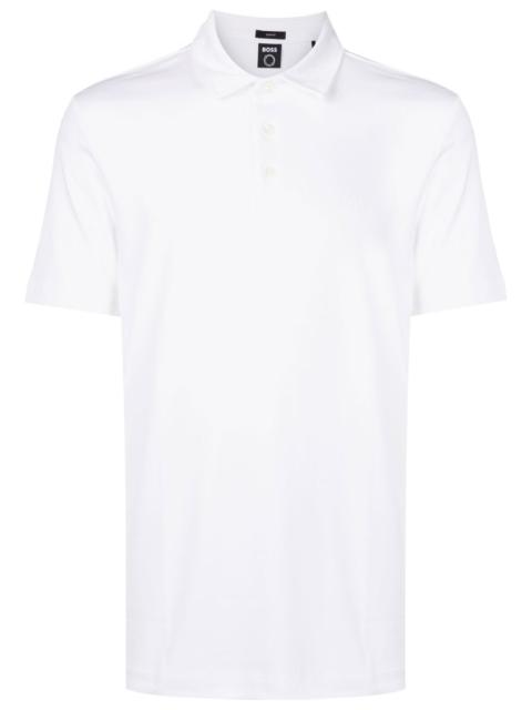 logo-print organic cotton polo shirt