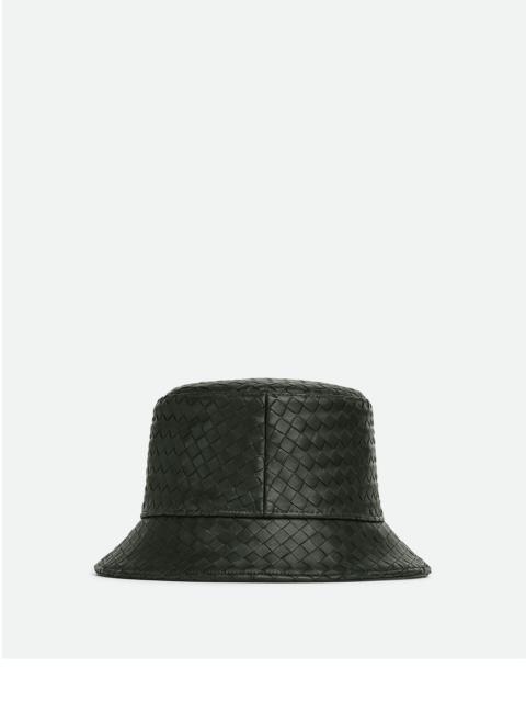 intrecciato leather bucket hat