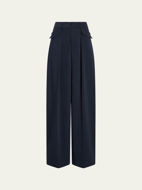 Leora Pleated Wide-Leg Trousers