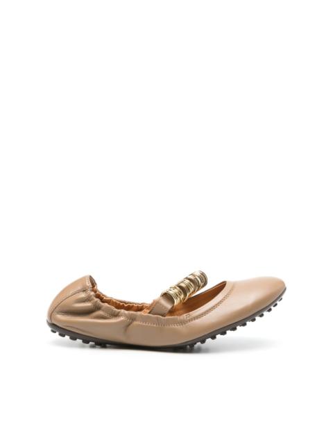 leather ballet flats