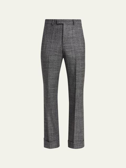 Men's Wool Mouline Cuffed Trousers