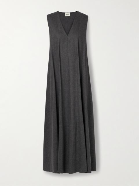 Syd Pleated Wool Midi Dress