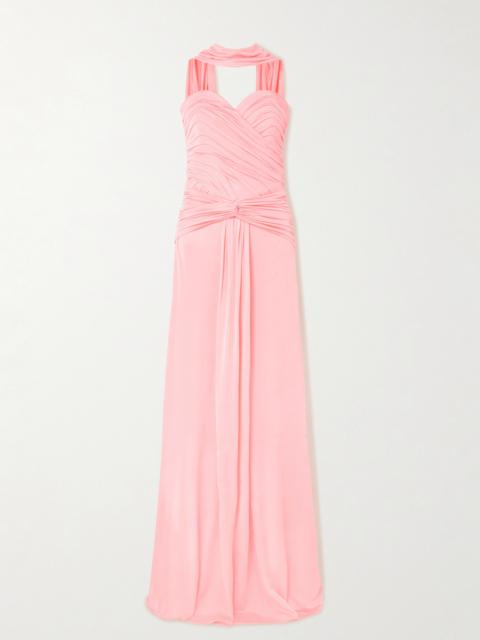 Amanda Scarf-detailed Draped Jersey Gown