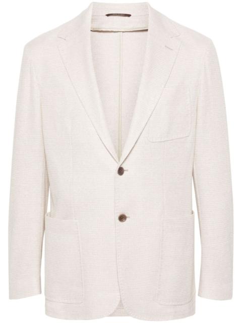 mÃ©lange-effect single-breasted blazer