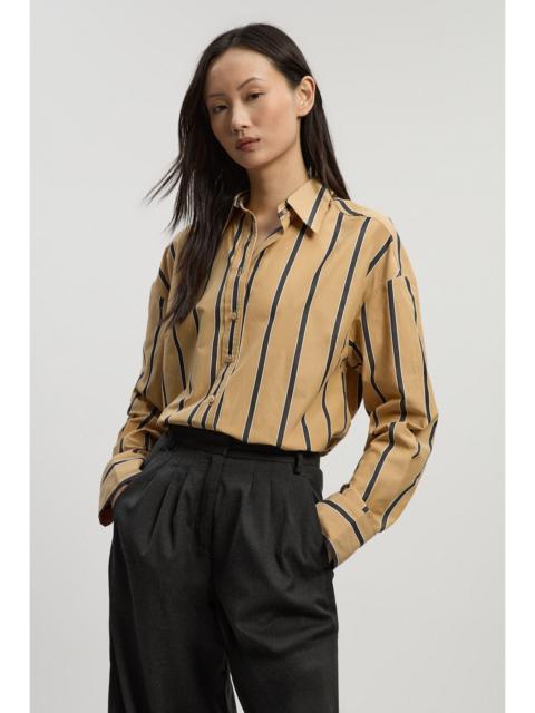 Stripe Cotton Oversize Tailored Essential Shirt