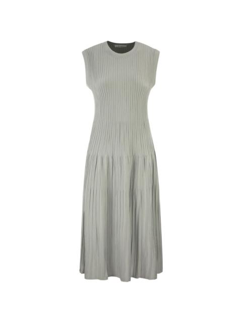 ribbed round-neck midi dress