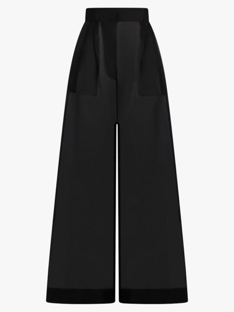SHEER WIDE LEG EXTRA LONG PANT | BLACK