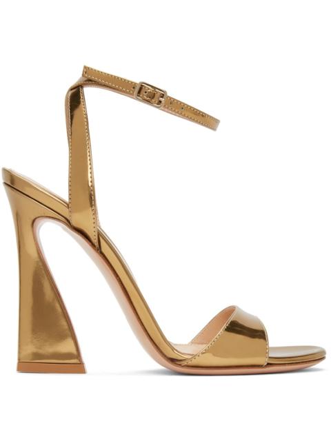 Gold Ankle Strap Curved Heels