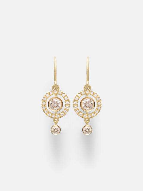 Orbit 18kt gold drop earrings with diamonds