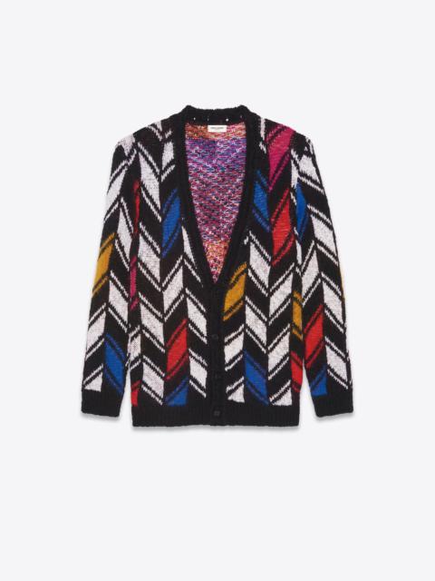 cardigan in chevron jacquard