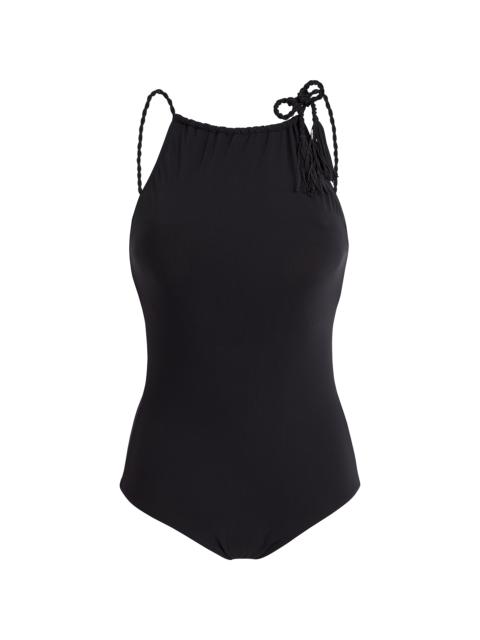 Women Rope High-Neck One-piece Swimsuit Tresses
