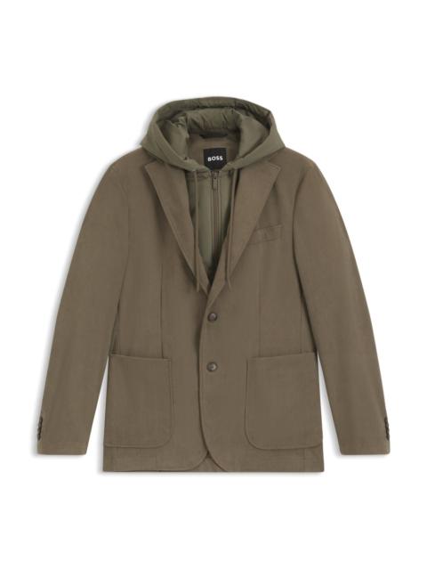 SLIM-FIT JACKET WITH INTEGRATED HOODIE
