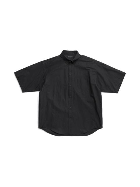 Men's Tape Type Short Sleeve Shirt Large Fit in Black