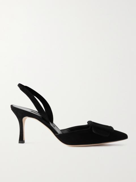Maysli 70 Buckled Suede Slingback Pumps