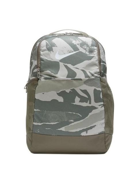 Nike Training Zipper  Fabric Schoolbag Backpack Unisex Light Green Grey CU9650-320