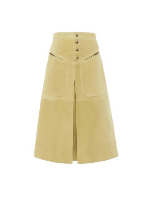 KNEE-LENGTH SKIRT IN SUEDE