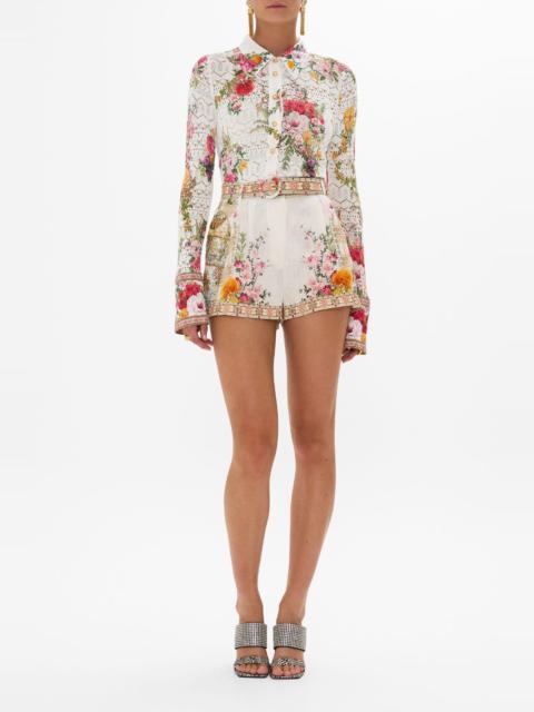 SILK SPLICED KNIT SHIRT