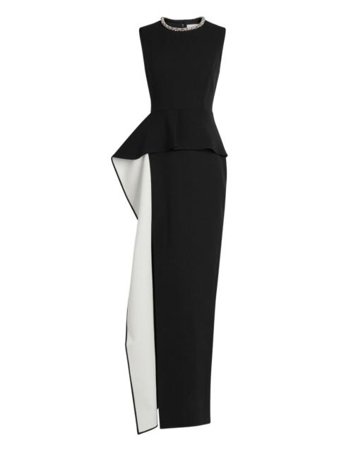 embellished waist drape gown maxi dress